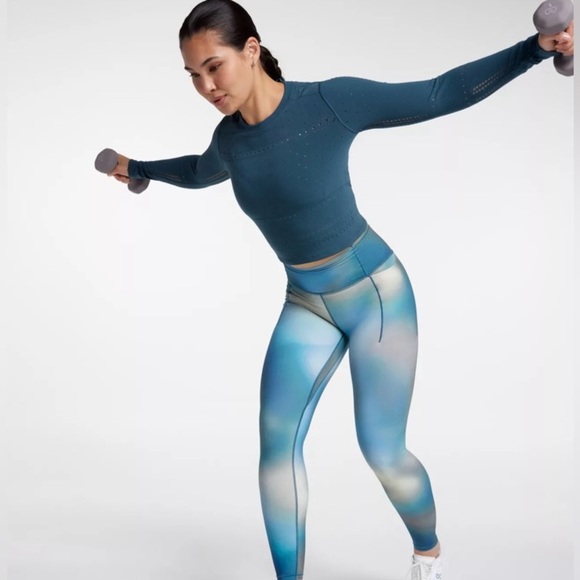 CALIA Women's Pointelle Seamless Long Sleeve T-Shirt Top - Picture 5 of 16